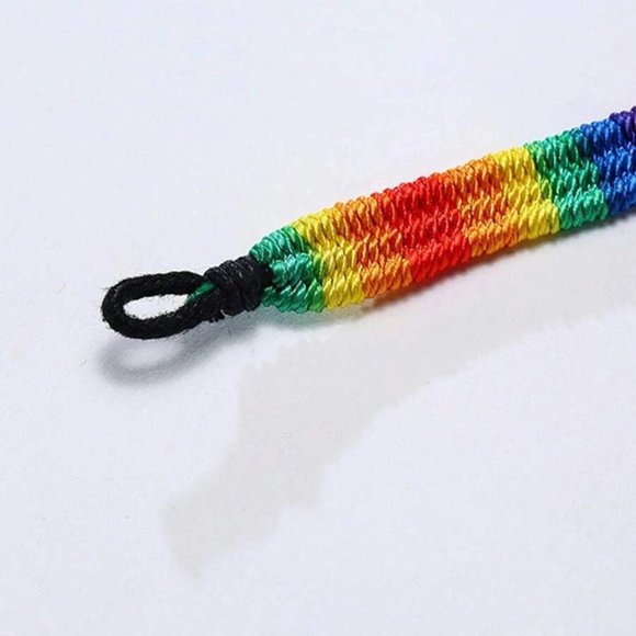 🌈Rainbow Color Block Friendship Bracelet LGBTQ Gay Pride - Picture 4 of 5